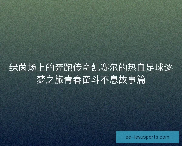 绿茵场上的奔跑传奇凯赛尔的热血足球逐梦之旅青春奋斗不息故事篇